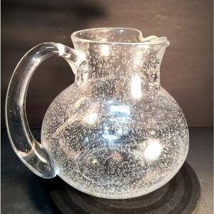 57.  ArtLand Iris Bubble Glass Hand Blown Pitcher